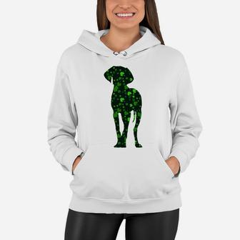 Cute Shamrock Weimaraner Mom Dad Gift St Patricks Day Awesome Dog Lovers Gift Women Hoodie - Seseable