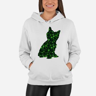 Cute Shamrock Yorkshire Terrier Mom Dad Gift St Patricks Day Awesome Dog Lovers Gift Women Hoodie - Seseable