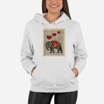 Elephant Vintage Graphic Printed Gift For Women Women Hoodie - Seseable