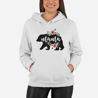 Floral Mama Bear Flowers Botanical Mothers Day Women Hoodie - Seseable