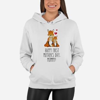 Fox Happy First Mothers Day Mommy Women Hoodie - Seseable