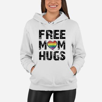 Free Mom Hugs Cute Lgbt Pride Gay Gift Women Hoodie - Seseable