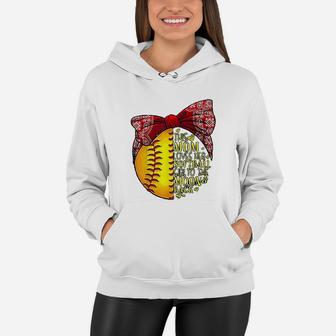 Funny Softball Gift Mom Women Pitcher Catcher Girls Lovers Baseball Nana Women Hoodie - Seseable