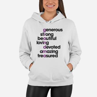 Grandma Letter Cute Graphic For Grandmother Women Hoodie - Seseable