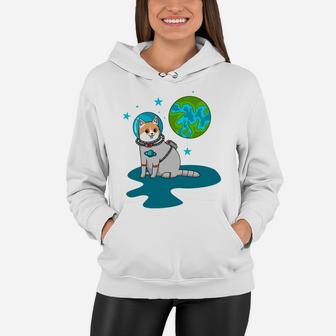Green Earth Cat Astronaut Cartoon Pet Gift For Pet Lovers Women Hoodie - Seseable