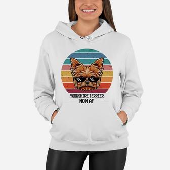 Happy Mother Day Cute Yorkshire Terrier Mom Af Vintage Style 2022 Women Hoodie - Seseable