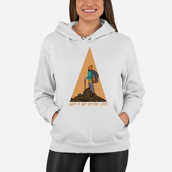 Hike Is My Second Life I Love Camping Adventure Women Hoodie - Seseable
