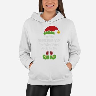 I Am The Youngest Elf The Rules Dont Apply To Me Family Matching Christmas Women Hoodie - Seseable
