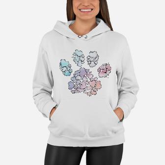 I Love Dogs Dog Paws Print Cute Dog Mom Women Hoodie - Seseable