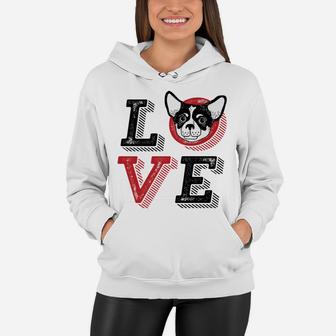 I Love French Bulldog Animal Lover Puppies Mom Dad Women Hoodie - Seseable