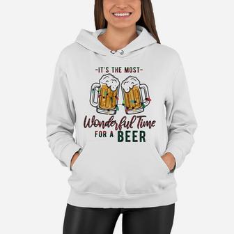 It Is The Most Wonderful Time For A Beer Christmas Day Women Hoodie - Seseable