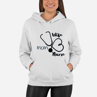 Jett Impressions Wife Mom Nurse Doctor Medic Mothers Day Women Hoodie - Seseable