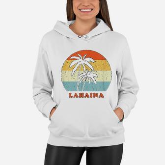 Lahaina Maui Vintage Sun And Surf Vacation Gift Women Hoodie - Seseable