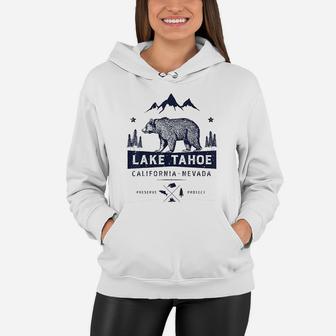 Lake Tahoe California Nevada Vintage Bear Women Hoodie - Seseable