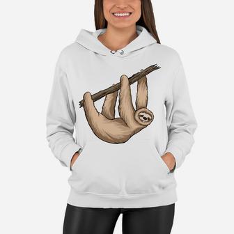 Lazy Sloth Climbing Funny Cute Gift Animal Lover Women Hoodie - Seseable