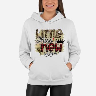 Little Miss New Year Funny Crown New Year Plaid 2022 Women Hoodie - Seseable