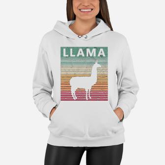 Llaama Vintage Lama Retro Alpaca Lama Women Hoodie - Seseable