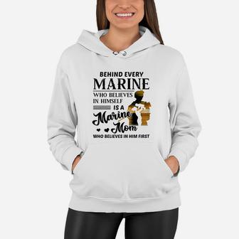 Marine Who Believes Himself Is A Marine Mom Women Hoodie - Seseable