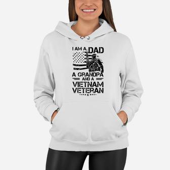 Mens I Am A Dad A Grandpa And A Vietnam Veteran Cool Gift Women Hoodie - Seseable