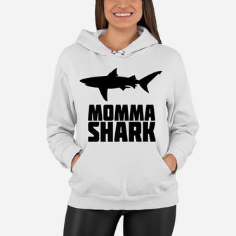 Momma Shark Matching Family Tribe Mom Mama Women Hoodie - Seseable
