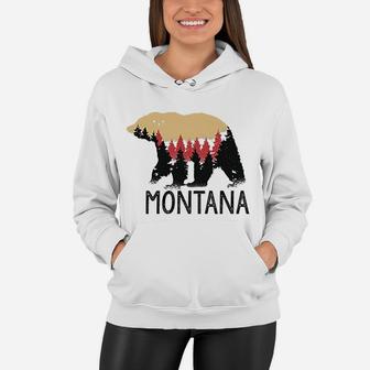 Montana Vintage Grizzly Bear Nature Outdoor Souvenir Gift Women Hoodie - Seseable