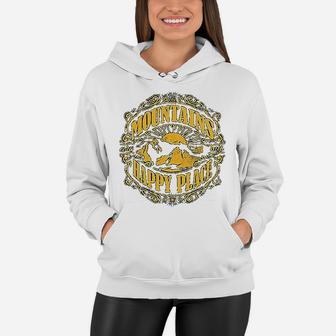 Mountains Are My Happy Place Cool Vintage Hiking Camping Women Hoodie - Seseable
