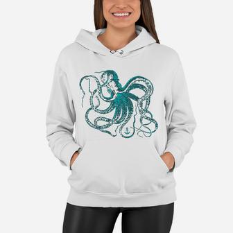 Octopus Cool Vintage Marine Biologist Ocean Sea Life Women Hoodie - Seseable