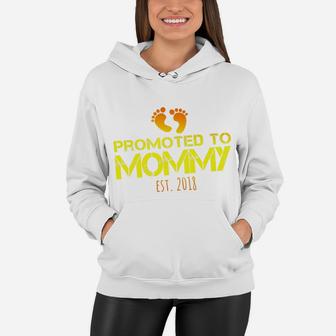 Promoted To Mommy Est 2018 New Mom Women Hoodie - Seseable