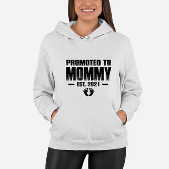 Promoted To Mommy Est 2021 Women Hoodie - Seseable