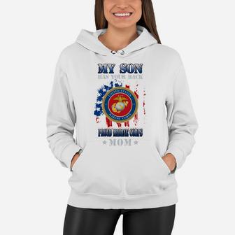 Proud Marine Corps Mom My Son Has Your Back 2020 Women Hoodie - Seseable