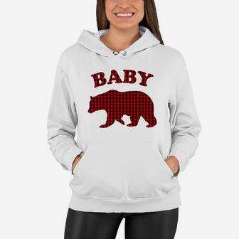 Red Plaid Baby Bear Buffalo Family Pajama Women Hoodie - Seseable