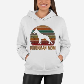 Retro Doberman Mom Gift Dog Mother Pet Pinschers Dobie Mama Women Hoodie - Seseable