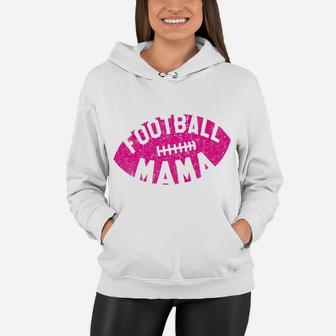 Retro Football Mama Pink Helmet Mom Gift Women Hoodie - Seseable