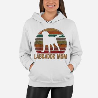 Retro Labrador Mom Gift Dog Mother Pet Golden Black Lab Mama Women Hoodie - Seseable