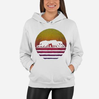 Retro Vintage Sunset Old School Rugby Sport Game Funny Gift Women Hoodie - Seseable