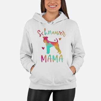 Schnauzer Mama Colorful Schnauzer Gifts Dog Mom Women Hoodie - Seseable