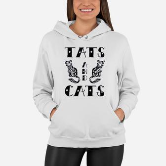Tats Cats Cat Mom Kitty Tattoos Lover Owner Fan Gift Women Hoodie - Seseable