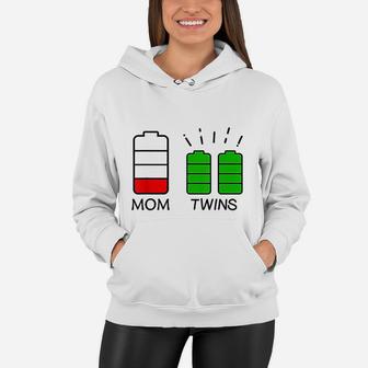Twin Mother Low Battery Tired Mom Of Twins Women Hoodie - Seseable
