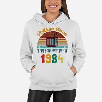 Vintage 1984 Mens 37th Birthday Fathers Day Gift Women Hoodie - Seseable