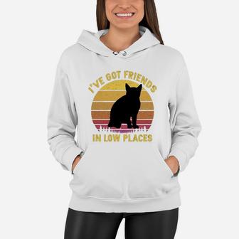 Vintage American Wirehair I Have Got Friends In Low Places Cat Lovers Women Hoodie - Seseable