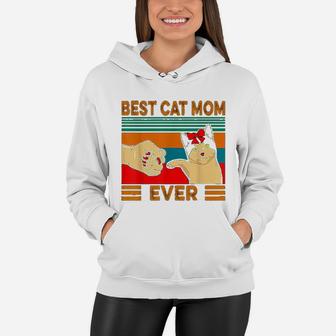 Vintage Best Cat Mom Ever Unique Gifts For Mom Women Hoodie - Seseable