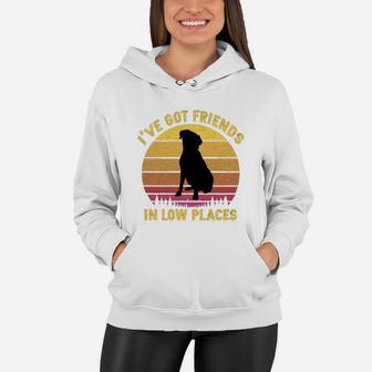 Vintage Brittany I Have Got Friends In Low Places Dog Lovers Women Hoodie - Seseable