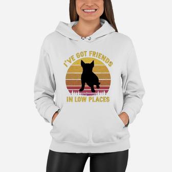 Vintage Bull Terrier I Have Got Friends In Low Places Dog Lovers Women Hoodie - Seseable