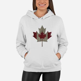 Vintage Canada Flag Maple Leaf Canadian Pride Women Hoodie - Seseable