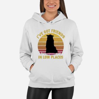 Vintage Collie I Have Got Friends In Low Places Dog Lovers Women Hoodie - Seseable