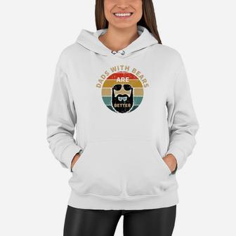 Vintage Dads With Beards Are Better Retro Fathers Day Gifts Premium Women Hoodie - Seseable