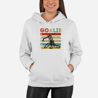 Vintage Ice Hockey Goalie Daddy Fathers Day Hockey Gifts Premium Women Hoodie - Seseable