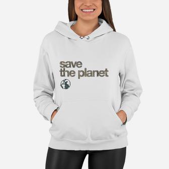Vintage Save The Planet Save The Earth Distress Women Hoodie - Seseable