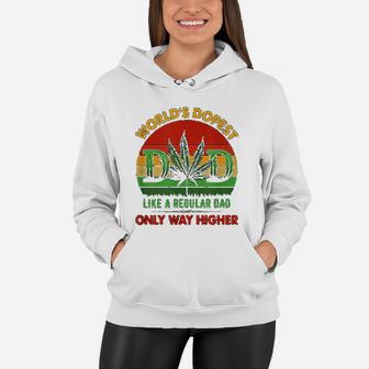 Vintage World Dopest Dad Like A Regular Dad Only Way Higher Women Hoodie - Seseable