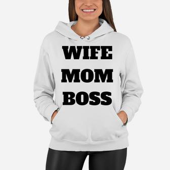 Wife Mom Boss Mommy Valentine Women Hoodie - Seseable